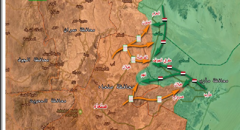 رويترز تكشف المواقع المتبقية من نهم تحت سيطرة قوات هادي فرضة نهم 2