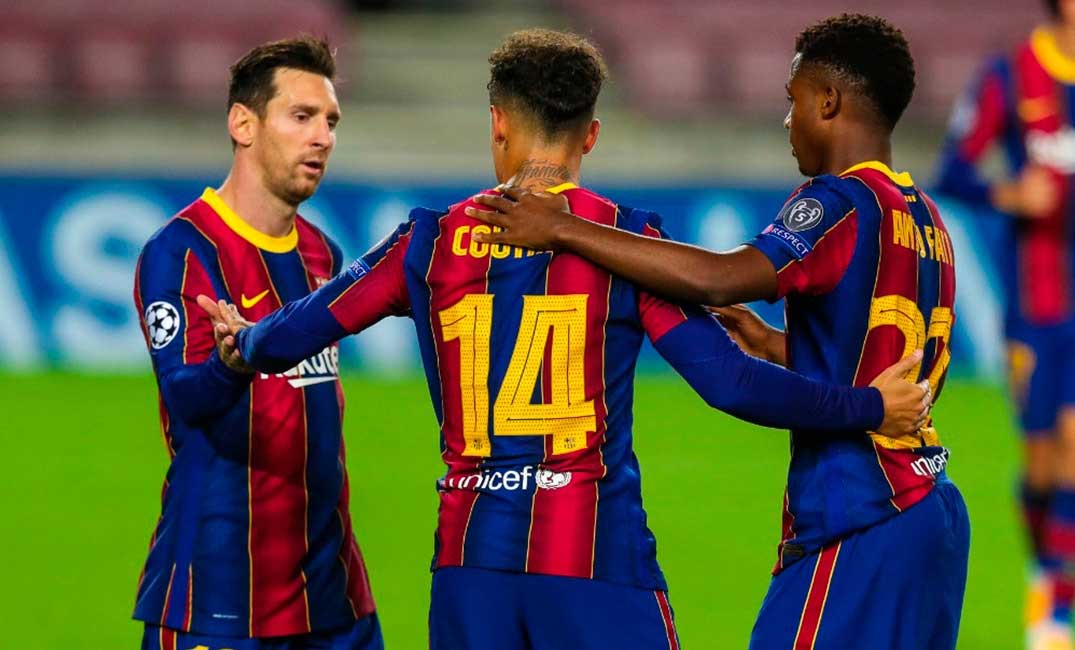 برشلونة يسحق فرينكفاروزي بخماسية في دوري الابطال